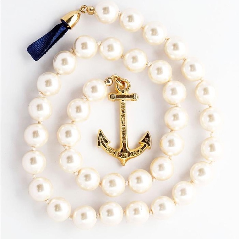 Kiel James Patrick Valerie Pearl Anchor Necklace